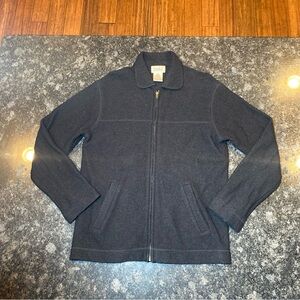 Tabi International Wool Zip Sweater Mens Small Black Full Zip Jacket Knit Top